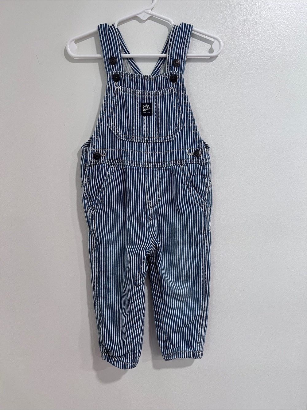 OshKosh B'gosh Blue and White Striped Kids Overalls